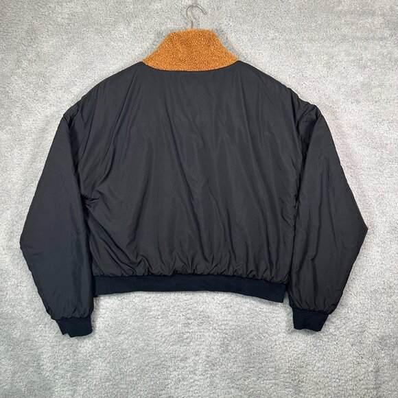 Fabletics Spencer Reversible Teddy Bomber Jacket in the Color Sepia Size L - Picture 7 of 15